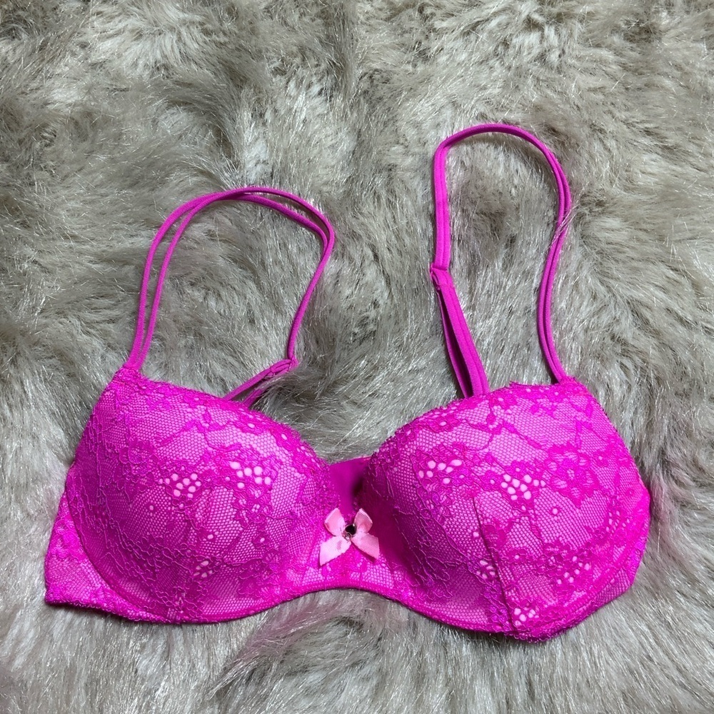Victoria's Secret Hot Pink Lace Bra